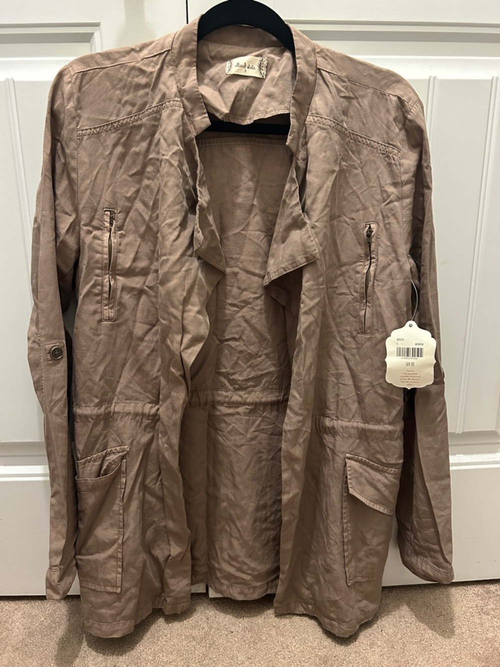 NWT Altar’d State Open-Front Lightweight Utility Jacket in Mushroom